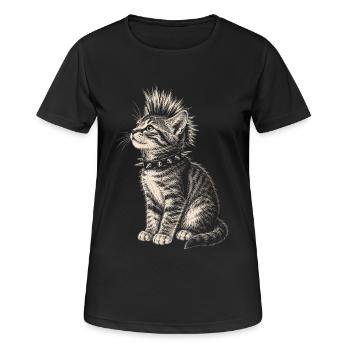 Maillot Punk Cat Mohawk Cats - T-shirt respirant Femme - noir - Devant - AI Model Female 172 light (172cm)