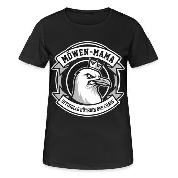 MöwenMama Chaos - Frauen T-Shirt atmungsaktiv - Schwarz - Vorne - AI Model Female 172 light (172cm)
