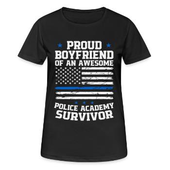 Stolzer Freund einer großartigen Polizeiakademie - Frauen T-Shirt atmungsaktiv - Schwarz - Vorne - AI Model Female 172 light (172cm)