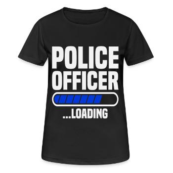 Polizist lädt Polizeischule Graduierter Polizei - Frauen T-Shirt atmungsaktiv - Schwarz - Vorne - AI Model Female 172 light (172cm)