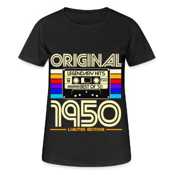 Originales Retro-Kassetten-T-Shirt der 1950er Jahre - Frauen T-Shirt atmungsaktiv - Schwarz - Vorne - AI Model Female 172 light (172cm)