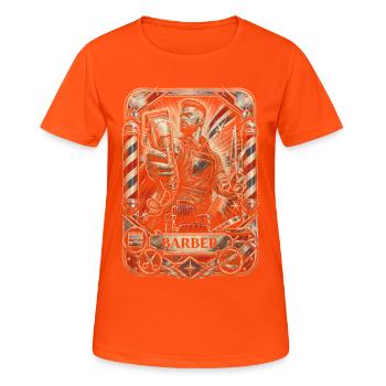Barber Barbier - Frauen T-Shirt atmungsaktiv - Neonorange - Vorne - AI Model Female 172 dark (172cm)