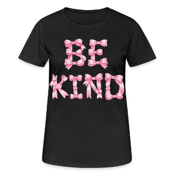 Be Kind T-Shirt Nœud Rose Coquette Aesthetic - T-shirt respirant Femme - noir - Devant - AI Model Female 172 light (172cm)