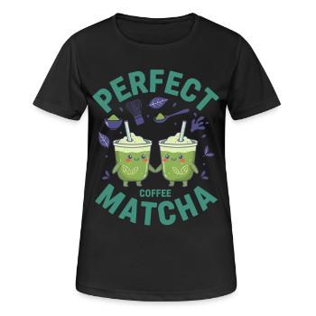 Perfect Coffee Matcha Cute Green Matcha Lover Tea - Frauen T-Shirt atmungsaktiv - Schwarz - Vorne - AI Model Female 172 light (172cm)