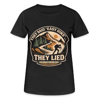 Hiking Day Hiking Hike - Women's Breathable T-Shirt - black - Front - AI Model Female 172 light (172cm)