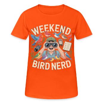 Weekend Bird Nerd Bird Watcher - Women's Breathable T-Shirt - neon orange - Front - AI Model Female 172 dark (172cm)