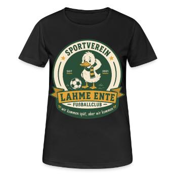 Lahme Ente Fußballclub - Frauen T-Shirt atmungsaktiv - Schwarz - Vorne - AI Model Female 172 light (172cm)