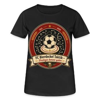 FC Bierdeckel Taktik - Frauen T-Shirt atmungsaktiv - Schwarz - Vorne - AI Model Female 172 light (172cm)