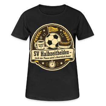 SV Halbzeithelden - Frauen T-Shirt atmungsaktiv - Schwarz - Vorne - AI Model Female 172 light (172cm)