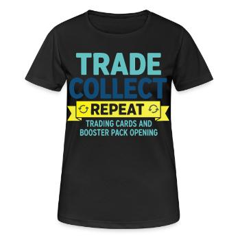 Tausche Wiederholungskarten und Booster - Frauen T-Shirt atmungsaktiv - Schwarz - Vorne - AI Model Female 172 light (172cm)