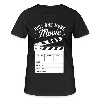 Just one more Movie Filmklappe für Cineasten - Frauen T-Shirt atmungsaktiv - Schwarz - Vorne - AI Model Female 172 light (172cm)