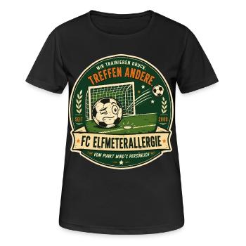 FC Elfmeterallergie - Frauen T-Shirt atmungsaktiv - Schwarz - Vorne - AI Model Female 172 light (172cm)