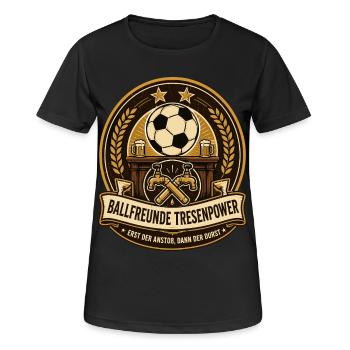 Ballfreunde Tresenpower - Frauen T-Shirt atmungsaktiv - Schwarz - Vorne - AI Model Female 172 light (172cm)