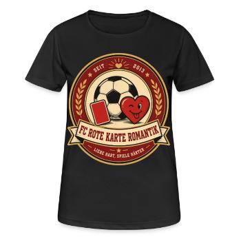 FC Rote Karte Romantik - Frauen T-Shirt atmungsaktiv - Schwarz - Vorne - AI Model Female 172 light (172cm)