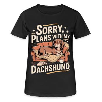 Dachshunds instead of plans - Women's Breathable T-Shirt - black - Front - AI Model Female 172 light (172cm)