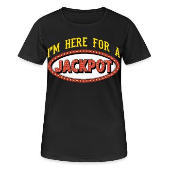 Ich Bin Hier Für Den Jackpot Casino Glücksspiel - Frauen T-Shirt atmungsaktiv - Schwarz - Vorne - AI Model Female 172 light (172cm)