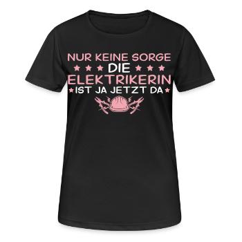 Handwerkerin Nur keine Sorge - Elektrikerin - Frauen T-Shirt atmungsaktiv - Schwarz - Vorne - AI Model Female 172 light (172cm)