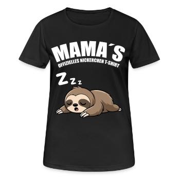 Muttertagsgeschenke für Mama – Lustiges Faultier - Frauen T-Shirt atmungsaktiv - Schwarz - Vorne - AI Model Female 172 light (172cm)