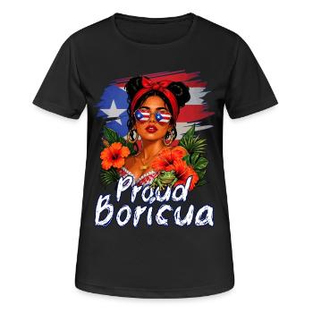 Stolzer Boricua Puerto Ricaner Puerto Rico - Frauen T-Shirt atmungsaktiv - Schwarz - Vorne - AI Model Female 172 light (172cm)