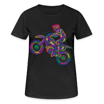 Motocross Dirt Bike Space Kids Dirt Bike - Women's Breathable T-Shirt - black - Front - AI Model Female 172 light (172cm)