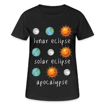 Lunar Eclipse Solar Eclipse Apocalypse Humor - Women's Breathable T-Shirt - black - Front - AI Model Female 172 light (172cm)
