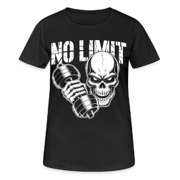 No Limit Gym - Frauen T-Shirt atmungsaktiv - Schwarz - Vorne - AI Model Female 172 light (172cm)