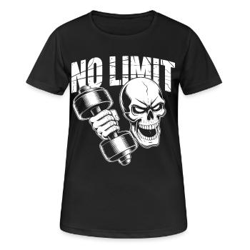 No Limit Gym - Frauen T-Shirt atmungsaktiv - Schwarz - Vorne - AI Model Female 172 light (172cm)