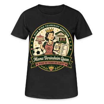 Mama Vereinsheim Queen - Frauen T-Shirt atmungsaktiv - Schwarz - Vorne - AI Model Female 172 light (172cm)