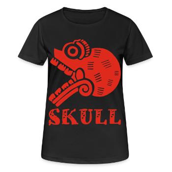Red Tribal Skull - Women's Breathable T-Shirt - black - Front - AI Model Female 172 light (172cm)