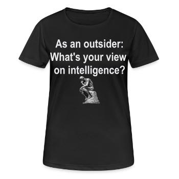Outsider on Intelligence - Women's Breathable T-Shirt - black - Front - AI Model Female 172 light (172cm)