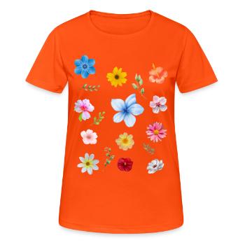 Le printemps arrive - T-shirt respirant Femme - orange néon - Devant - AI Model Female 172 dark (172cm)