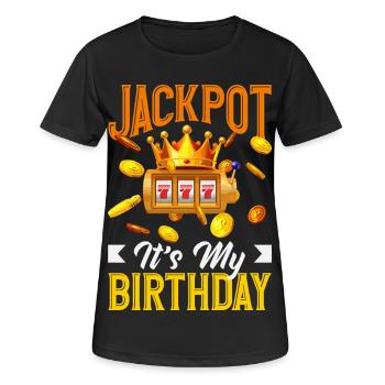 Jackpot Es Ist Mein Geburtstag Casino Automat - Frauen T-Shirt atmungsaktiv - Schwarz - Vorne - AI Model Female 172 light (172cm)