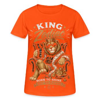 Roi du Zodiaque Lion Luxe - T-shirt respirant Femme - orange néon - Devant - AI Model Female 172 dark (172cm)