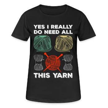 Ja, ich brauch all das Garn - Frauen T-Shirt atmungsaktiv - Schwarz - Vorne - AI Model Female 172 light (172cm)