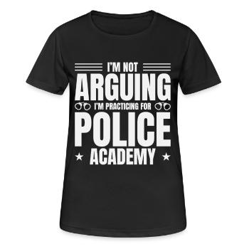 Polizeiakademie Überlebende Abschlusspartei Polizei - Frauen T-Shirt atmungsaktiv - Schwarz - Vorne - AI Model Female 172 light (172cm)