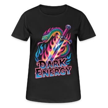 Schlange Schwert Shirt – Neon Fantasy Design - Frauen T-Shirt atmungsaktiv - Schwarz - Vorne - AI Model Female 172 light (172cm)