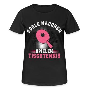 Coole Mädchen spielen Tischtennis  - Frauen T-Shirt atmungsaktiv - Schwarz - Vorne - AI Model Female 172 light (172cm)