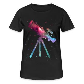 Telescope Astronomer Space Kinden Astronomy - Women's Breathable T-Shirt - black - Front - AI Model Female 172 light (172cm)