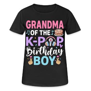 Grandma of The K-Pop Birthday Boy - Women's Breathable T-Shirt - black - Front - AI Model Female 172 light (172cm)