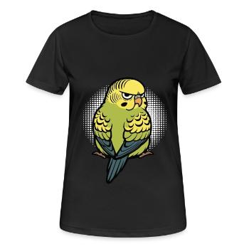 Wellensittich Wellensittichbesitzer Wellensittiche - Frauen T-Shirt atmungsaktiv - Schwarz - Vorne - AI Model Female 172 light (172cm)