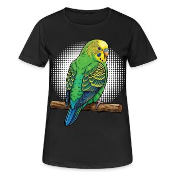 Wellensittich Wellensittichbesitzer Wellensittiche - Frauen T-Shirt atmungsaktiv - Schwarz - Vorne - AI Model Female 172 light (172cm)
