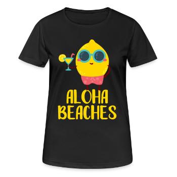 Aloha Beaches Coole Zitrone Badeurlaub Sommermotiv - Frauen T-Shirt atmungsaktiv - Schwarz - Vorne - AI Model Female 172 light (172cm)