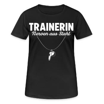 Trainerin Nerven aus Stahl Fußballtrainerin - Frauen T-Shirt atmungsaktiv - Schwarz - Vorne - AI Model Female 172 light (172cm)