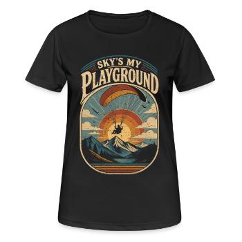 Paragliding Paraglider Gleiter - Frauen T-Shirt atmungsaktiv - Schwarz - Vorne - AI Model Female 172 light (172cm)