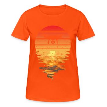 Mir Reichts Ich Geh Drohne Fliegen - Frauen T-Shirt atmungsaktiv - Neonorange - Vorne - AI Model Female 172 dark (172cm)