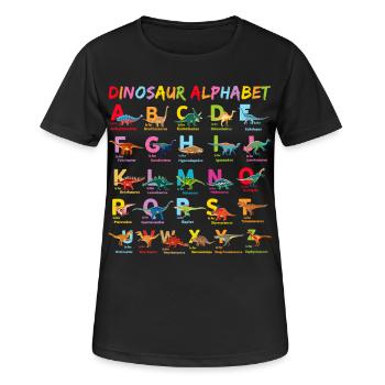 Alphabet Dinosaur Alphabet Child - Women's Breathable T-Shirt - black - Front - AI Model Female 172 light (172cm)