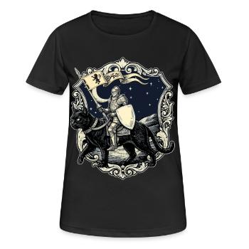 Renaissance du Chevalier Médiéval Chat de la Foire Rénaisque - T-shirt respirant Femme - noir - Devant - AI Model Female 172 light (172cm)
