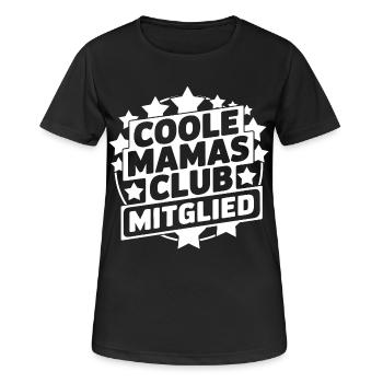 Cooler Mamas Club Mitglied - Frauen T-Shirt atmungsaktiv - Schwarz - Vorne - AI Model Female 172 light (172cm)
