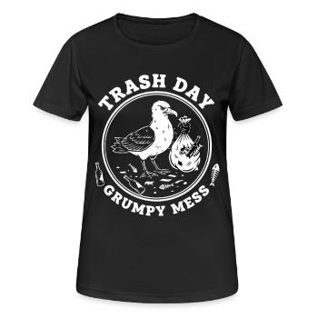 Journée des déchets de mouette Déchets - T-shirt respirant Femme - noir - Devant - AI Model Female 172 light (172cm)