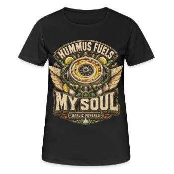 Libanon Libanese Hummus Fuels My Soul - Frauen T-Shirt atmungsaktiv - Schwarz - Vorne - AI Model Female 172 light (172cm)